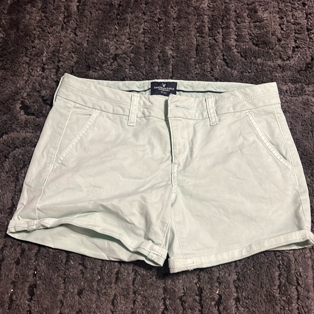 lightly used jean texture shorts
